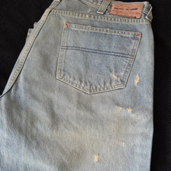 DKNY DISTRESSED RED STITCHING VINTAGE RARE MEN'S JEANS. SIZE 38/32 - Picture 8 of 11